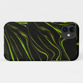Lange, grüne, weiche Linien auf dunklem Hintergrun Case-Mate iPhone Hülle (Rückseite (Horizontal))