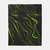 Lange, grüne, weiche Linien auf dunklem Hintergrun Fleecedecke (Vorderseite)