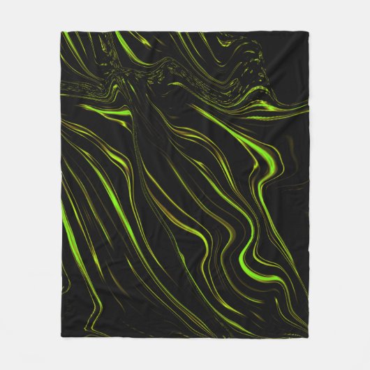 Lange, grüne, weiche Linien auf dunklem Hintergrun Fleecedecke (Vorderseite)