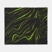 Lange, grüne, weiche Linien auf dunklem Hintergrun Fleecedecke (Vorderseite (Horizontal))
