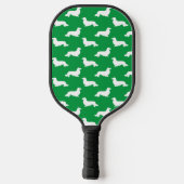 Lange Haare Dackel Love Pickleball Green Pickleball Schläger (Rückseite)