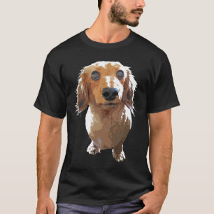 Lange Haare Dackel Niedliche Dackel Hundegeschenk T-Shirt