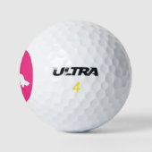 Lange Haare Dackel Rosa Golfer Geschenk Golfball (Logo)
