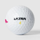Lange Haare Dackel Rosa Golfer Geschenk Golfball (Logo)