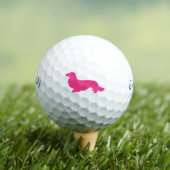 Lange Haare Dackel Rosa Golfer Geschenk Golfball (Insitu T-Shirt)