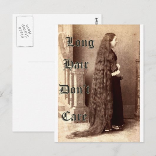 Lange Haare, egal. Postkarte (Vorne/Hinten)