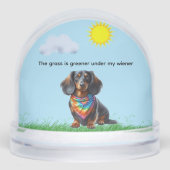 LANGE HAARSCHWARZ UND DACKEL SCHNEEKUGELN (Vorderseite)