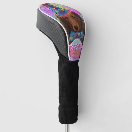 LANGE HAIRED RED DACKEL GOLF HEADCOVER (angewinkelt)