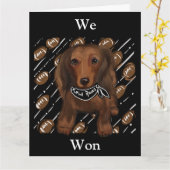 LANGE HAIRED RED DACKEL KARTE (Gelbe Blume)