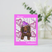 LANGE HAIRED RED DACKEL POSTKARTE (Stehend Vorderseite)