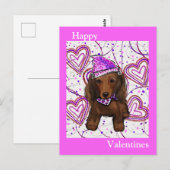 LANGE HAIRED RED DACKEL POSTKARTE (Vorne/Hinten)