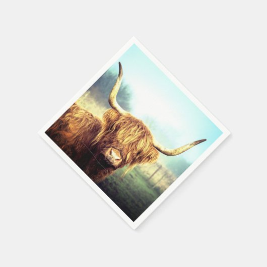 Lange Hornkuh Serviette (Ecke)