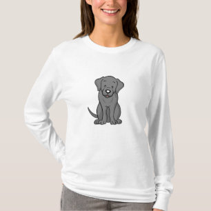 Lange Hülse niedlicher Cartoon-Labradors T-Shirt