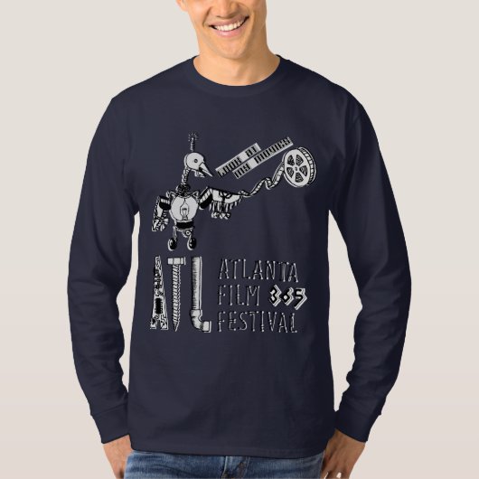 Lange Hülse T des Roboter-Film-Vogels T-Shirt (Vorderseite)