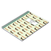 Lange Hunde - Dackeln Grünes Notebook Notizblock (Linke Seite)