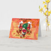 Lange Hunde und Wurzelbierbuddies Grußkarte Karte (Gelbe Blume)