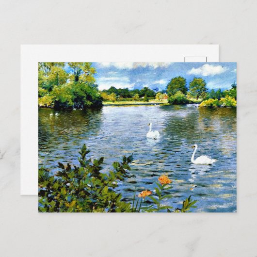 Lange Insel See, schöne Kunst, Postkarte (Vorne/Hinten)