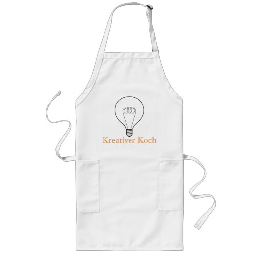 Lange Küchenschürze Kreativer Koch oranger Text Lange Schürze (Vorne)