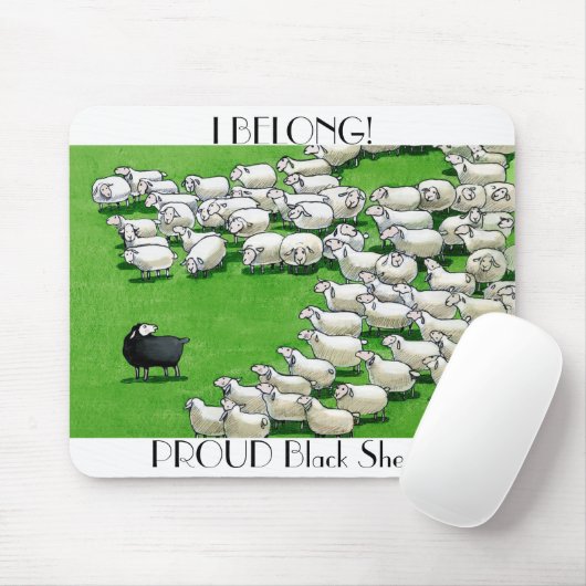 Lange Lämmer verloren: STOLZ schwarzes Schafmousep Mousepad (Mit Mouse)