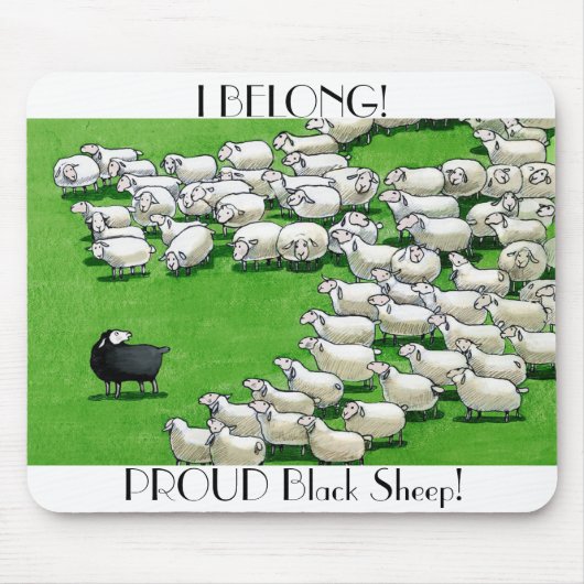 Lange Lämmer verloren: STOLZ schwarzes Schafmousep Mousepad (Vorne)