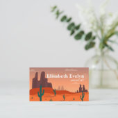 Lange Landschaft der Wüste Visitenkarte (Stehend Vorderseite)