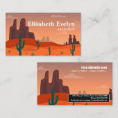 Lange Landschaft der Wüste Visitenkarte (Vorne/Hinten)