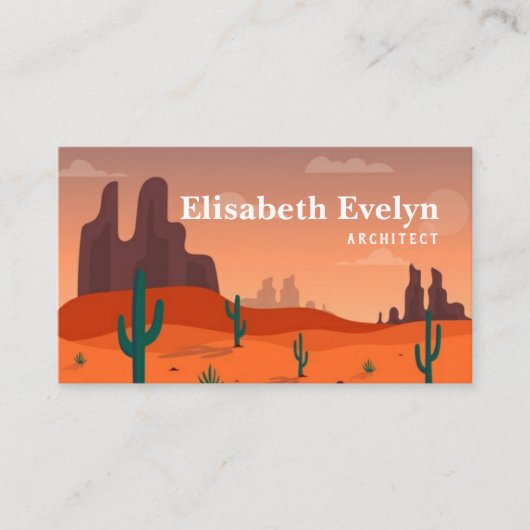 Lange Landschaft der Wüste Visitenkarte (Vorderseite)