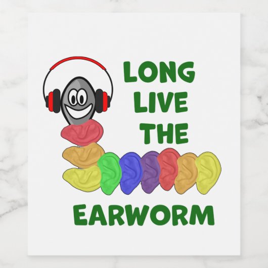 LANGE LEBEN SIE DAS ERDWORT MIT Rainbow Ears Weinetikett (Einzelnes Label)