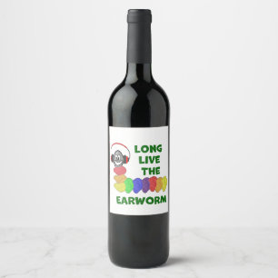 LANGE LEBEN SIE DAS ERDWORT MIT Rainbow Ears Weinetikett