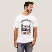 LANGE LEBENDE COWGIRLS T-Shirt (Vorne ganz)