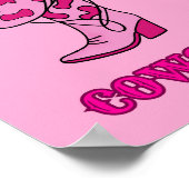 Lange Live-Cowgirls Rosa Preppy Poster (Ecke)