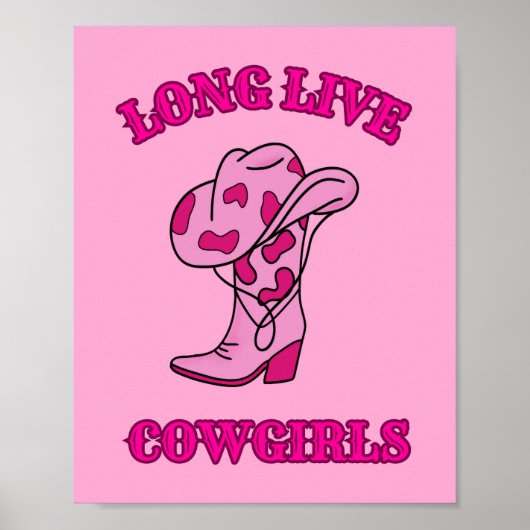 Lange Live-Cowgirls Rosa Preppy Poster (Vorne)