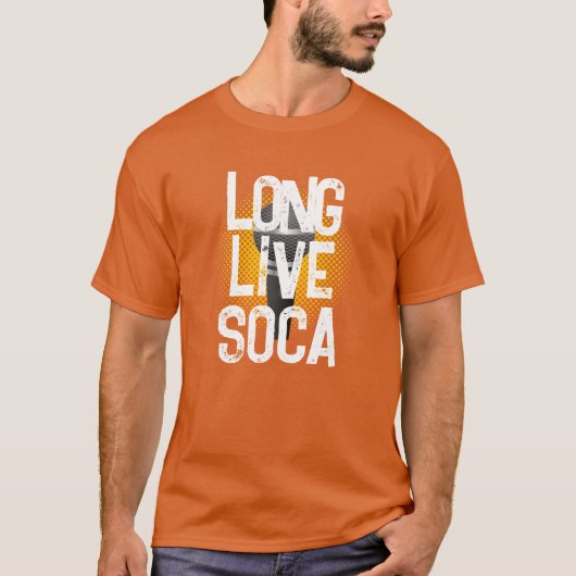 LANGE LIVE SOCA in Grunge White Text T-Shirt (Vorderseite)