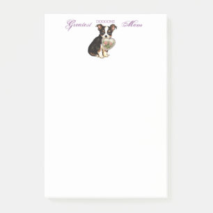 Lange Mantelchihuahua-Herz-Mama Post-it Klebezettel