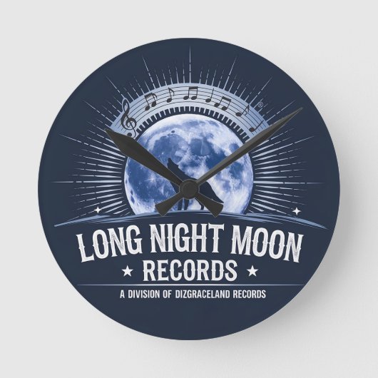 Lange Nacht Platten Runde Wanduhr (Vorderseite)