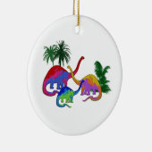 Lange Necked Dinosaurier-Familie Keramikornament (Rechts)