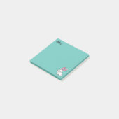 Lange Ohren des glücklichen weißen flaumigen Post-it Klebezettel (angewinkelt)