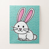 Lange Ohren des glücklichen weißen flaumigen Puzzle (Vertikal)