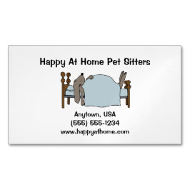 Lange Ohrhunde Schlafen im menschlichen Bett Magnetische Visitenkarte