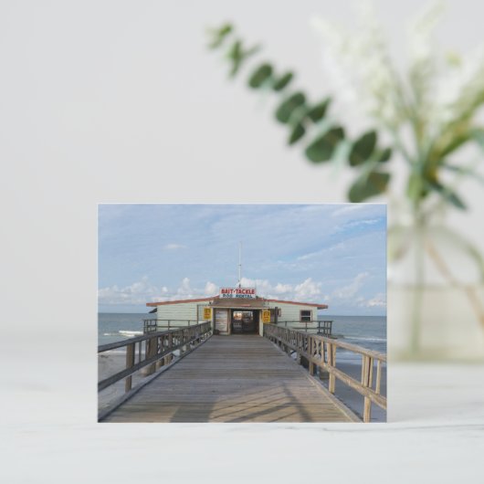 Lange Pier am Morgen Postkarte (Stehend Vorderseite)