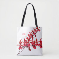 "Lange rote Orchideen-treffend" Taschen-Weiß