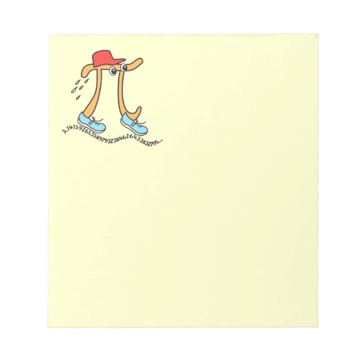 Lange Running Pi - Funny Math Pi Typ Notepad Notizblock (Vorderseite)