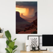 Lange Schatten, ferner Regen Poster (Heimbüro)