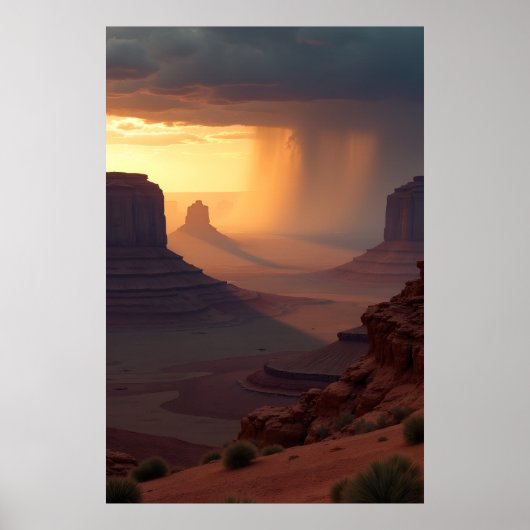 Lange Schatten, ferner Regen Poster (Vorne)