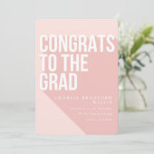 LANGE SCHATTEN GLÜCKWUNSCH ZUM GRAD BLUSH EINLADUNG (Stehend Vorderseite)