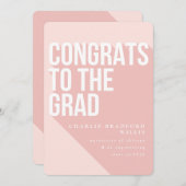 LANGE SCHATTEN GLÜCKWUNSCH ZUM GRAD BLUSH EINLADUNG (Vorne/Hinten)