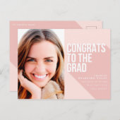 LANGE SCHATTEN GLÜCKWUNSCH ZUM GRAD BLUSH PINK POSTKARTE (Vorne/Hinten)