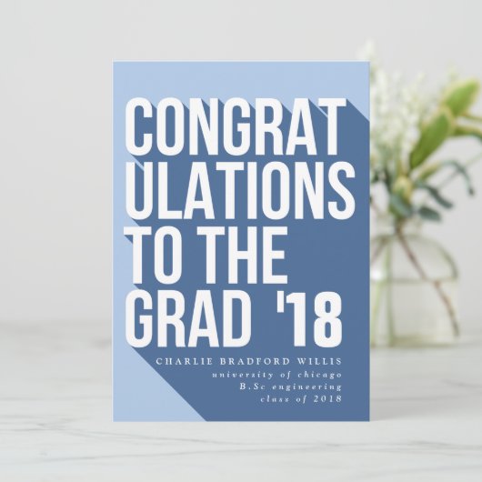 LANGE SCHATTEN-GLÜCKWUNSCH ZUM GRAD-KANAL EINLADUNG (Stehend Vorderseite)