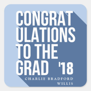 LANGE SCHATTEN-GLÜCKWUNSCH ZUM GRAD-KANAL QUADRATISCHER AUFKLEBER