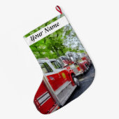 Lange Schlange der Löschfahrzeuge Großer Weihnachtsstrumpf (Rückseite (Hängend))